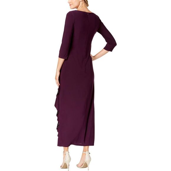R&M Richards | Dresses | Rm Richards Womens Purple Cascading Sequin ...